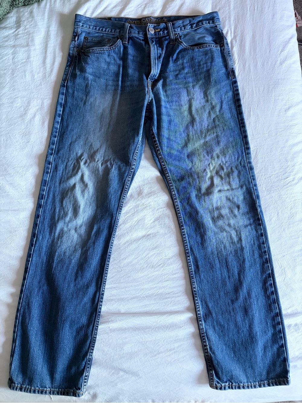 American Eagle Outfitters Men's Medium Blue Relaxed Straight Jeans